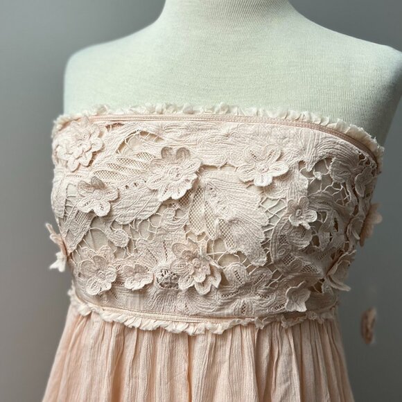 NEW Free People Rosa Maxi Dress Peach Flowers Sz M - Picture 2 of 15